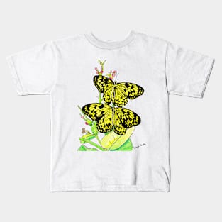 Black & Yellow Butterfly Kids T-Shirt